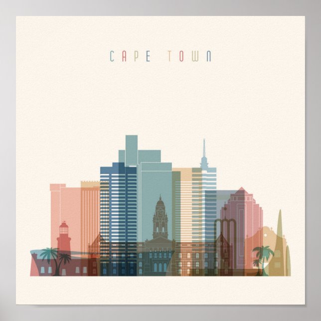 Cape Town, Africa | City Skyline Poster (Front)