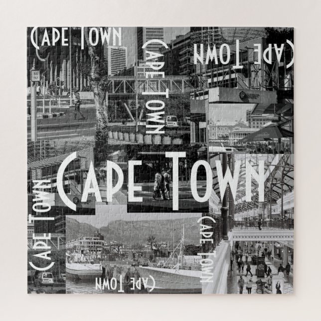 Cape Town Architecture Cityscape Monochrome Jigsaw Puzzle (Vertical)