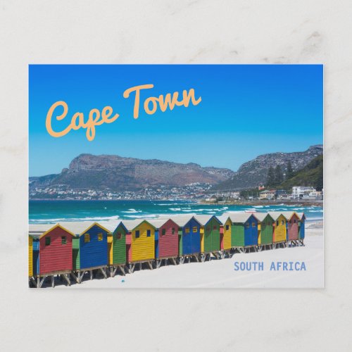 Cape Town _ Bright beach huts in Muizenberg Postcard