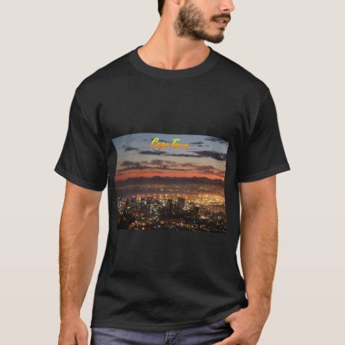 Cape Town city South Africa at Night T_Shirt
