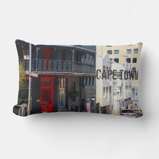Cape Town Cityscape Bree Street South Africa Lumbar Pillow (Front)