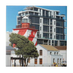 Cape Town Cityscape Lighthouse Ceramic Tile