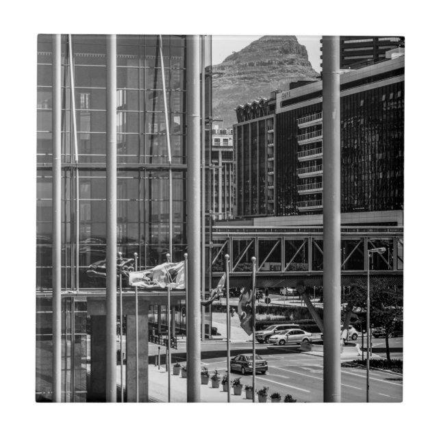 Cape Town Cityscape Lion's Head South Africa Ceramic Tile (Front)