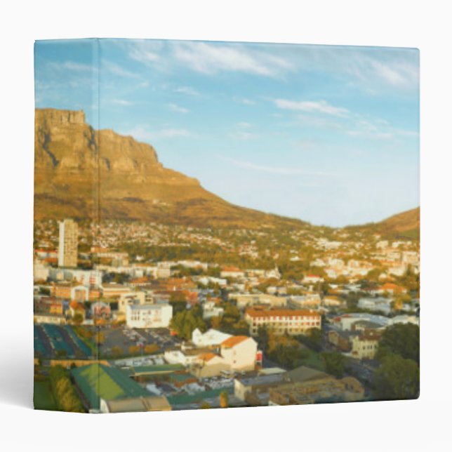 Cape Town Cityscape With Table Mountain 3 Ring Binder (Front/Spine)