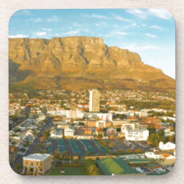 Cape Town Cityscape With Table Mountain Drink Coaster (Front)