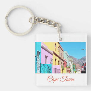 Cape Town Colorful Houses Bo Kaap Street Keychain