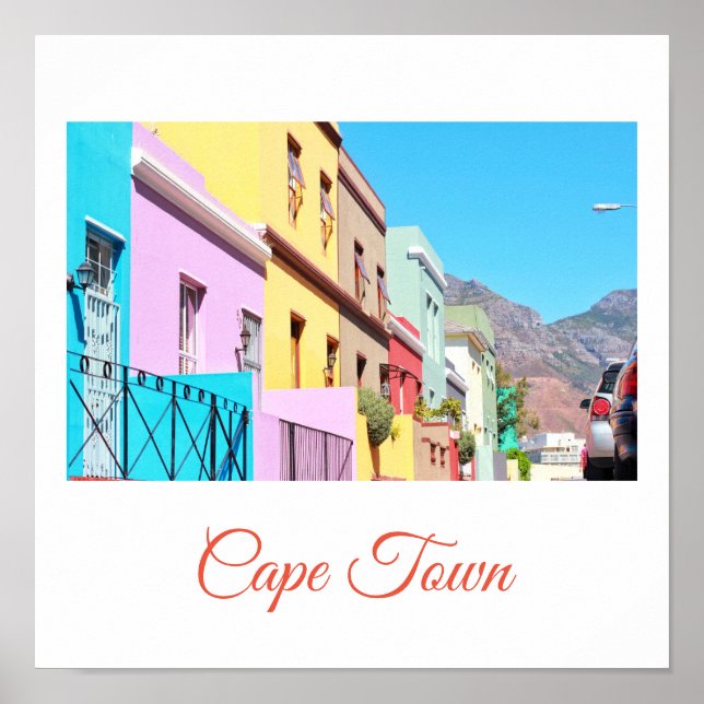 Cape Town Colorful Houses Bo Kaap Street Poster (Front)