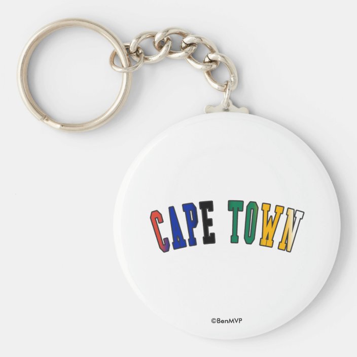 Cape Town in South Africa National Flag Colors Key Chain