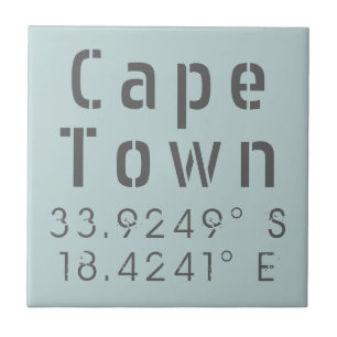 Cape Town Latitude Longitude Ceramic Tile