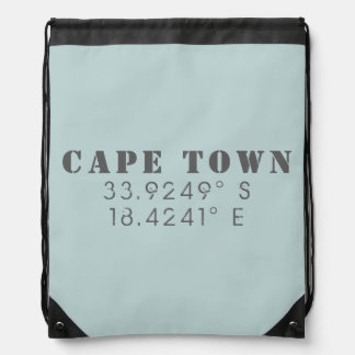 Cape Town Latitude Longitude Drawstring Bag