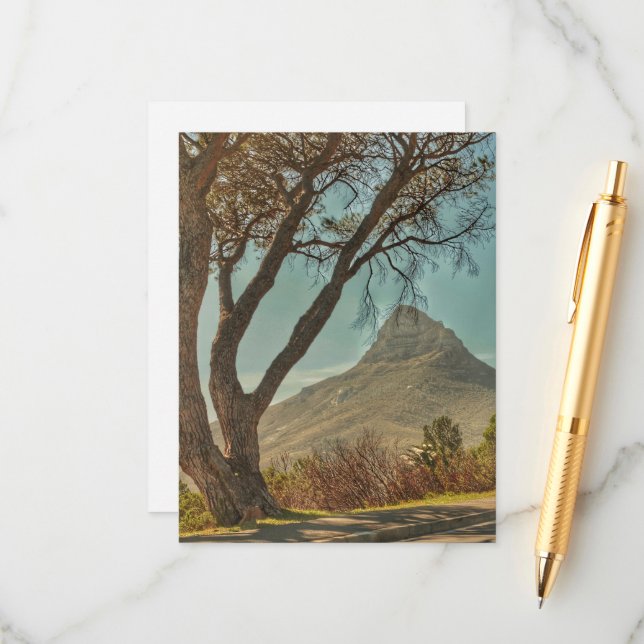 Cape Town Lion's Head Landscape South Africa Enclosure Card (Front/Back In Situ)