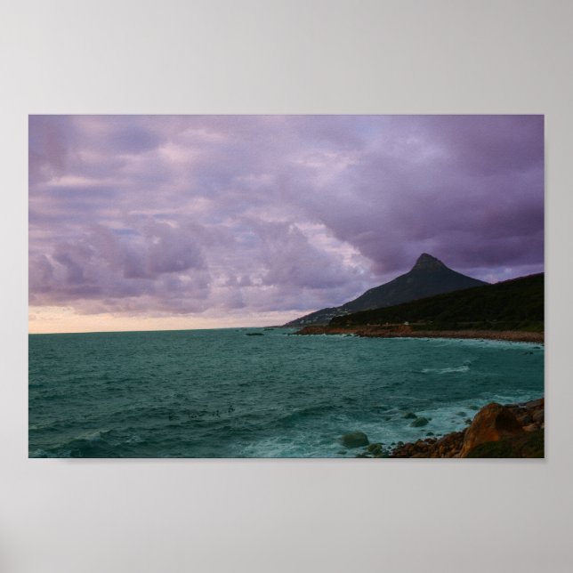 Cape Town Lion's Head South Africa SA Ocean Poster (Front)
