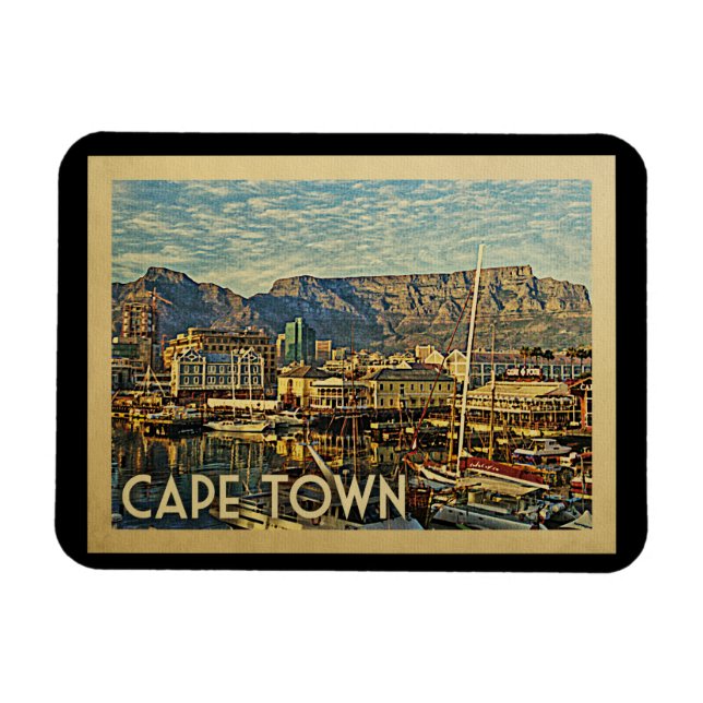 Cape Town Magnet South Africa Vintage Travel (Horizontal)