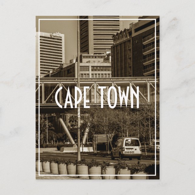 Cape Town Monochrome Cityscape Street Lifestyle Postcard (Front)