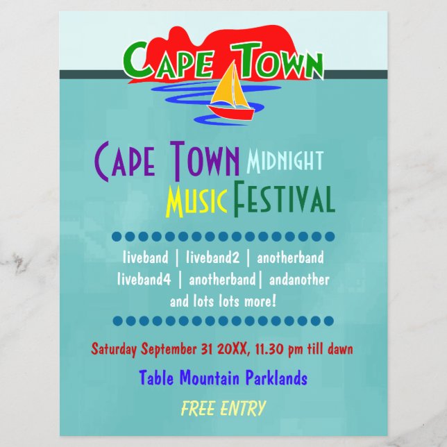 Cape Town Music Festival Custom Flyer (Front)