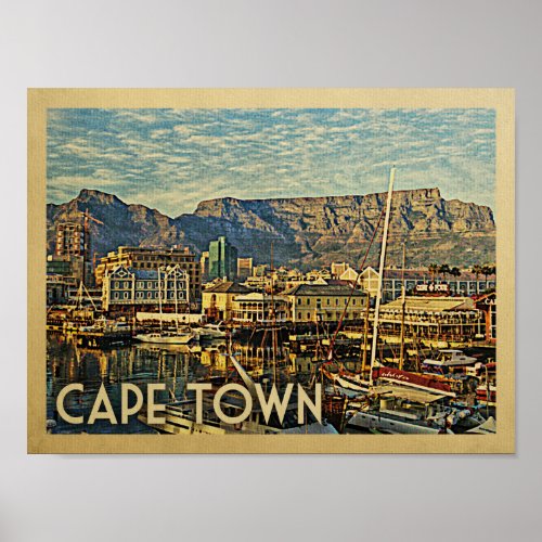 Cape Town Poster Vintage Travel Poster