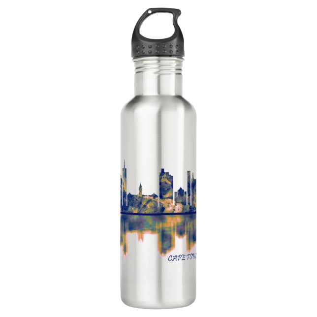 Cape Town Skyline Stainless Steel Water Bottle (Front)
