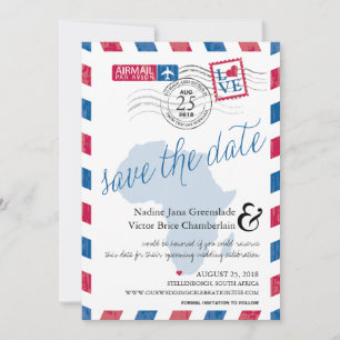 Cape Town South Africa Airmail Save The Date