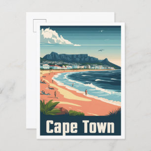 Cape Town South Africa Art Vintage Travel Postcard