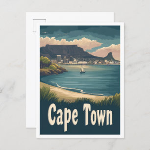 Cape Town South Africa Art Vintage Travel Postcard