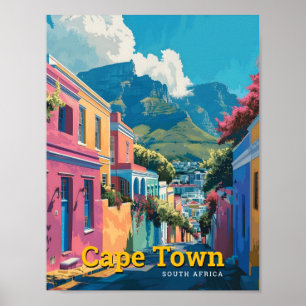 Cape Town South Africa Art Vintage Travel Poster