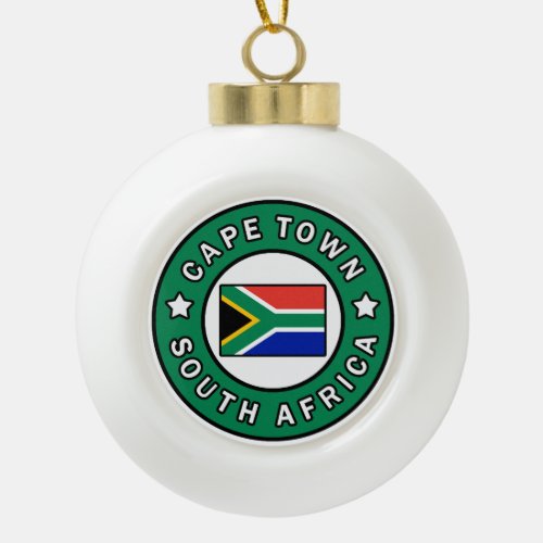 Cape Town South Africa Ceramic Ball Christmas Ornament