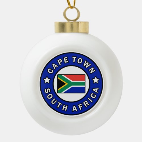 Cape Town South Africa Ceramic Ball Christmas Ornament