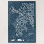 Cape Town South Africa City Map Line Art Jigsaw Puzzle<br><div class="desc">Cape Town South Africa City Map Line Art Blue Print</div>