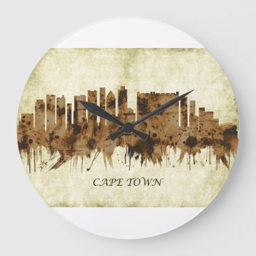 Cape Town South Africa Cityscape Large Clock