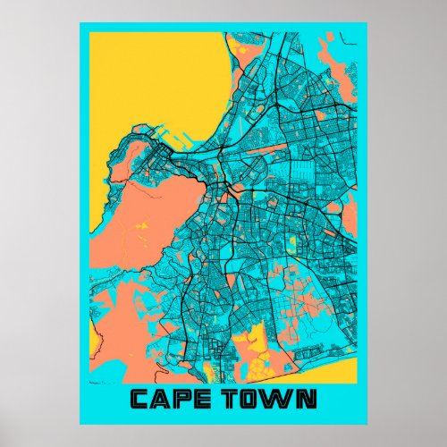 Cape Town _ South Africa Gloria City Map Poster