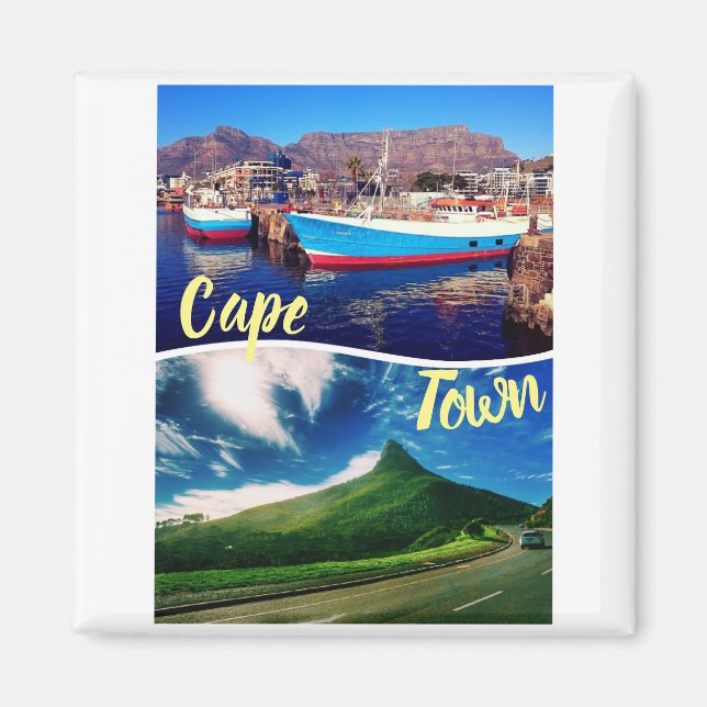 Cape Town South Africa Marina Lion's Head Magnet (Front)