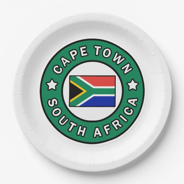 Cape Town South Africa Paper Plates (Front)