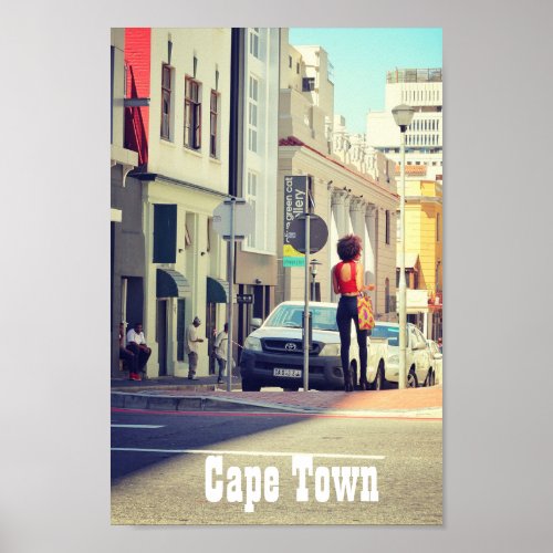 Cape Town South Africa Street View Cityscape Poster