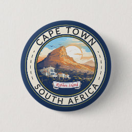Cape Town South Africa Travel Art Badge Button