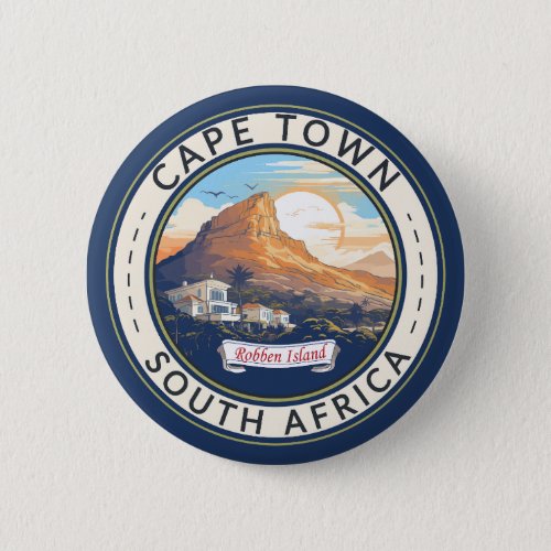 Cape Town South Africa Travel Art Badge Button