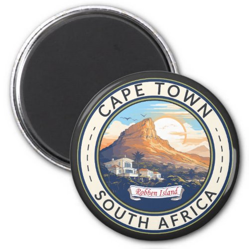 Cape Town South Africa Travel Art Badge Magnet