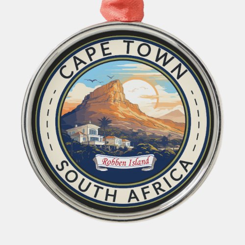 Cape Town South Africa Travel Art Badge Metal Ornament