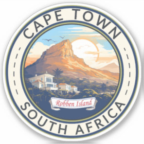 Cape Town South Africa Travel Art Badge Sticker
