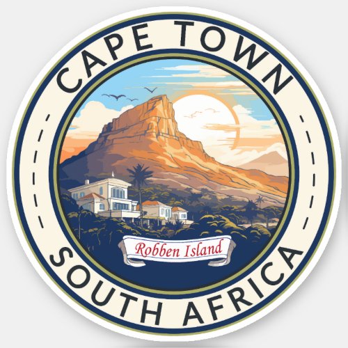 Cape Town South Africa Travel Art Badge Sticker