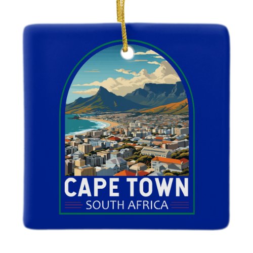 Cape Town South Africa Travel Art Vintage Ceramic Ornament