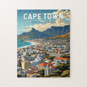 Cape Town South Africa Travel Art Vintage Jigsaw Puzzle
