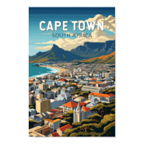 Cape Town South Africa Travel Art Vintage Poster