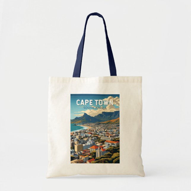 Cape Town South Africa Travel Art Vintage Tote Bag (Front)