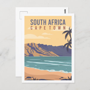 Cape Town South Africa Travel Place Illustration Postcard