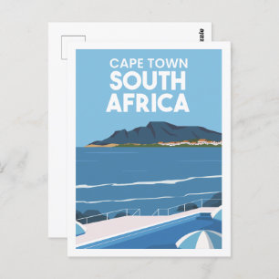 Cape Town South Africa Travel Place Illustration Postcard