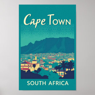 Cape Town - South Africa Vintage Travel Poster