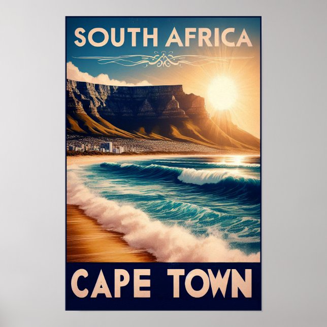 Cape Town - South Africa Vintage Travel Poster (Front)