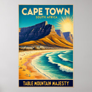 Cape Town - South Africa Vintage Travel Poster