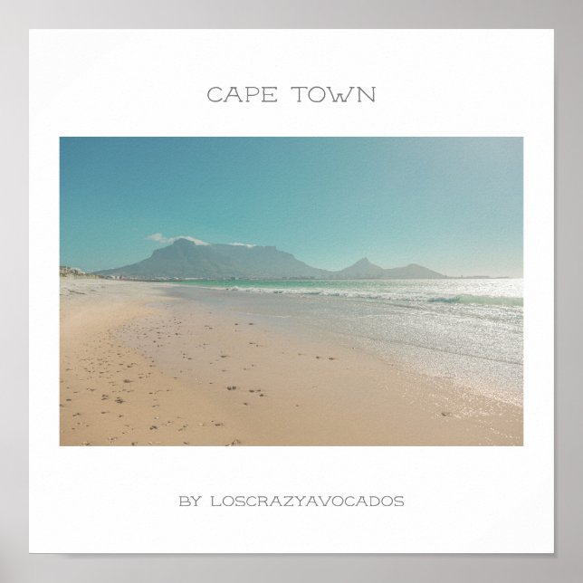 Cape Town Table Mountain Beach Ocean Poster (Front)