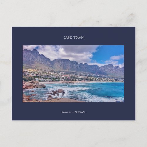 Cape Town Table Mountain Beach Ocean View Postcard